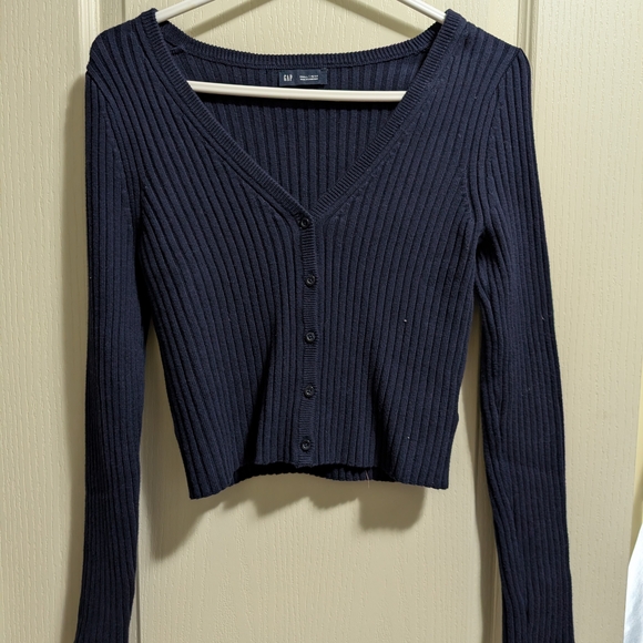 GAP Dark Blue Ribbed Cardigan - Picture 2 of 5